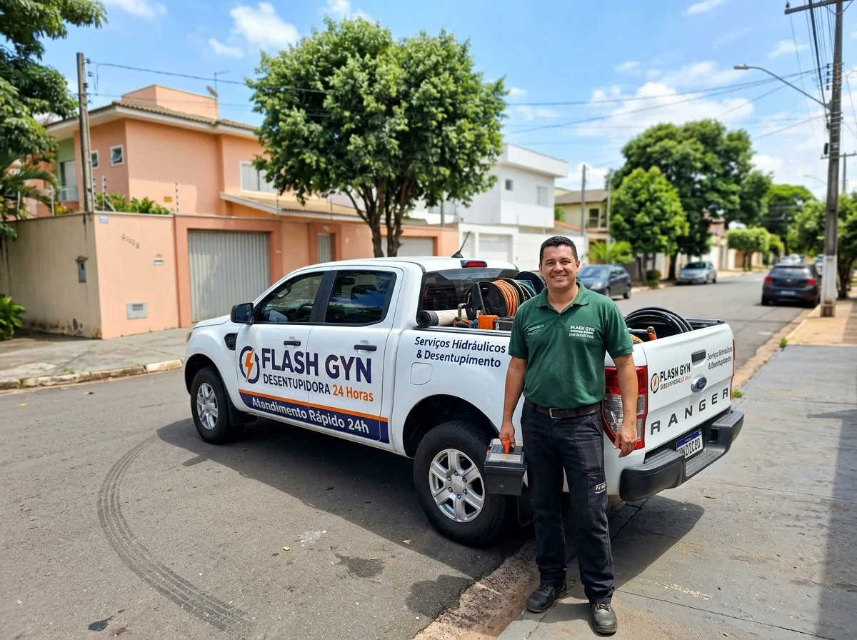Veículo de atendimento e equipe Advandir Desentupidor
